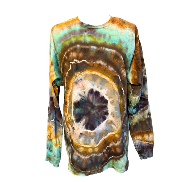 Handcrafted Ice Dyed Long Sleeve Unisex T-shirt NWT LARGE - Picture 4 of 5